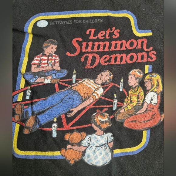 HALLOWEEN Let's Summon Demons Teepublic Tshirt Black Small - Picture 1 of 8